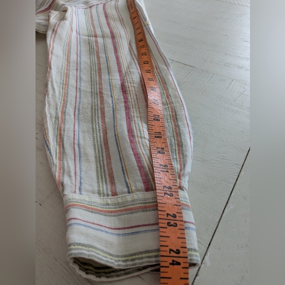 Lauren Ralph Lauren Women's Linen Button Tunic Relaxed Large Striped - Picture 9 of 11